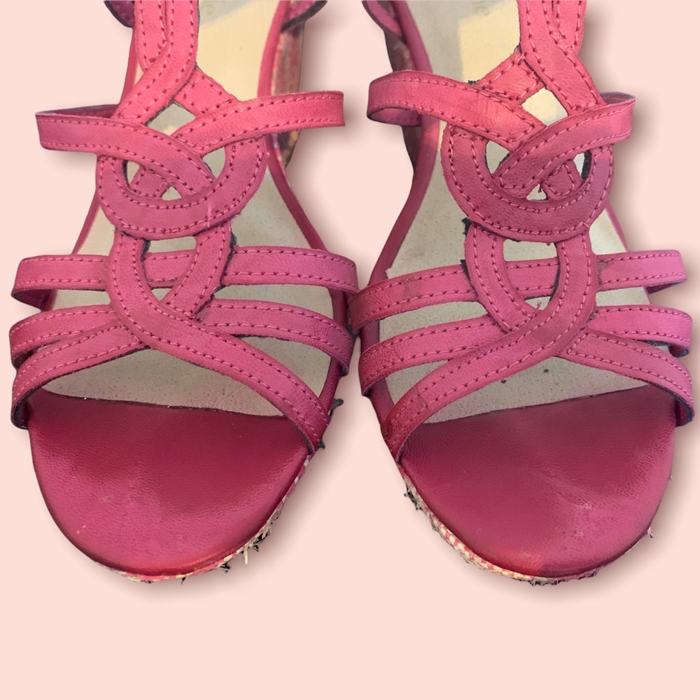 Pink Sandal Wedges Size 7 - Picture 8 of 9